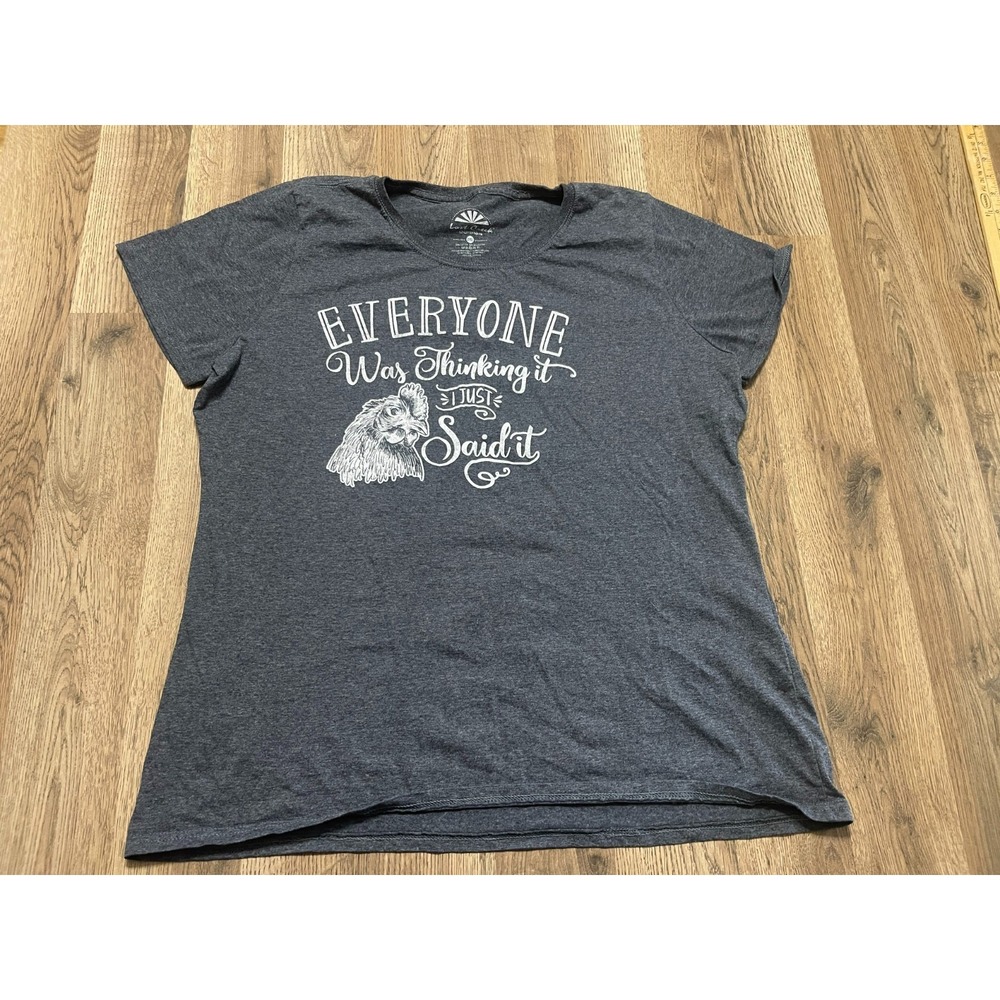 Loset Creek Shirt Womens XL Grey White "Everyone was thinking it I just said it"
